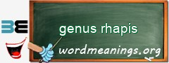 WordMeaning blackboard for genus rhapis